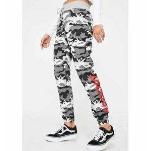 Dickies Jogger Sweatpants Gray Camo Logo